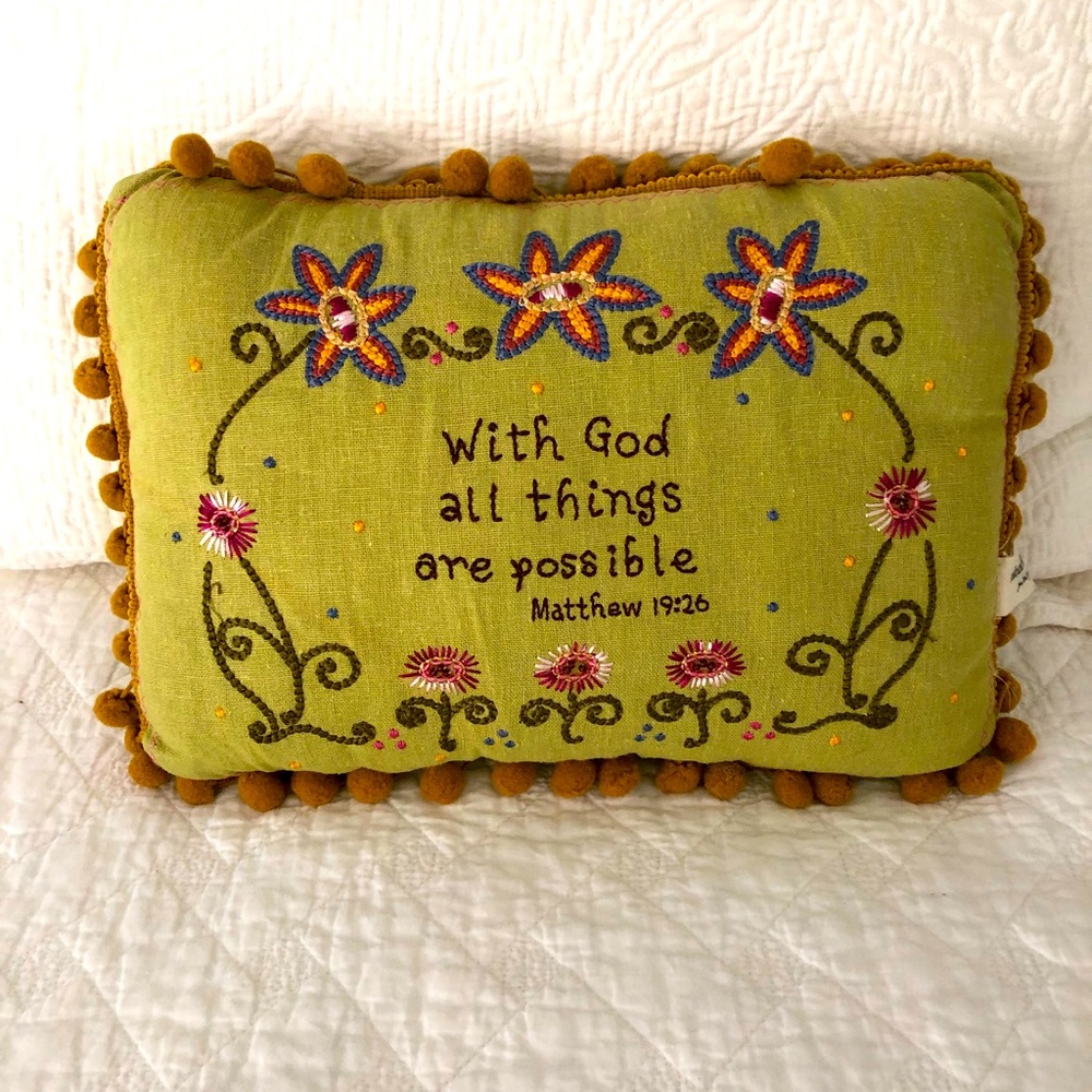 Small Hand embroidered pillow